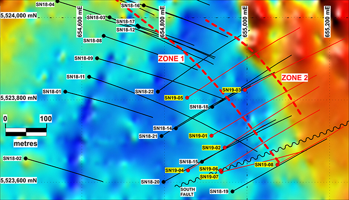 PLAN MAP (MAGNETICS) OF WINTER DRILL PROGRAM