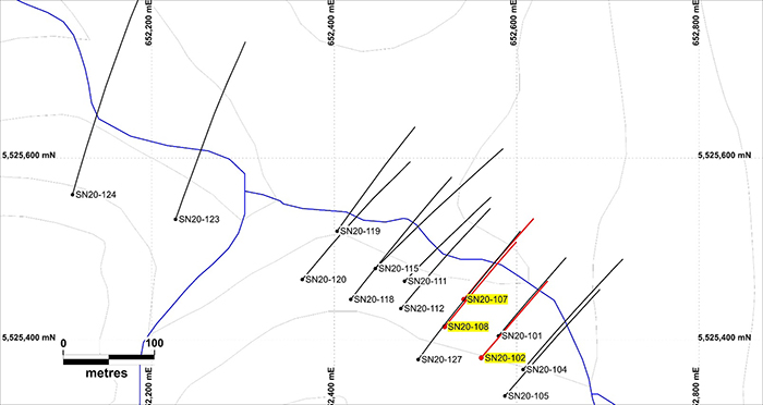 FRANZ ZONE: PLAN MAP OF DRILLING