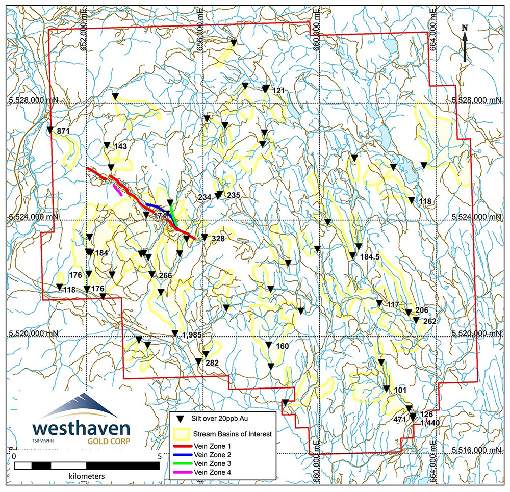 Silt Sample Assay Map